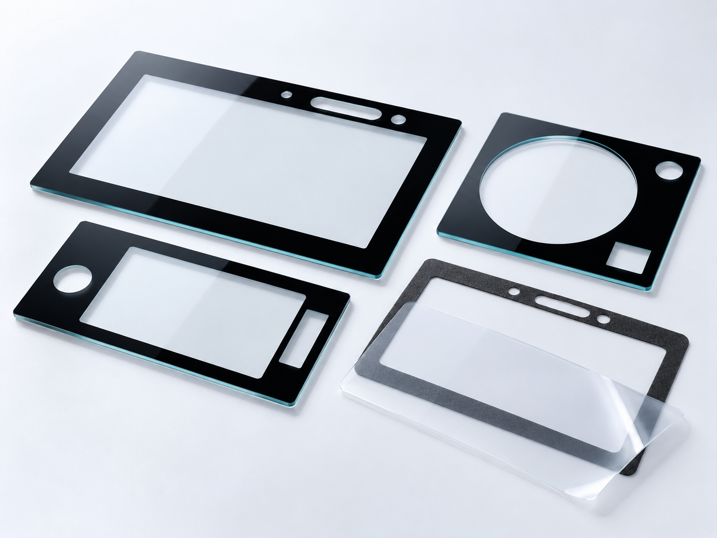 印刷保護玻璃與客製孔位 / Printed glass with custom apertures